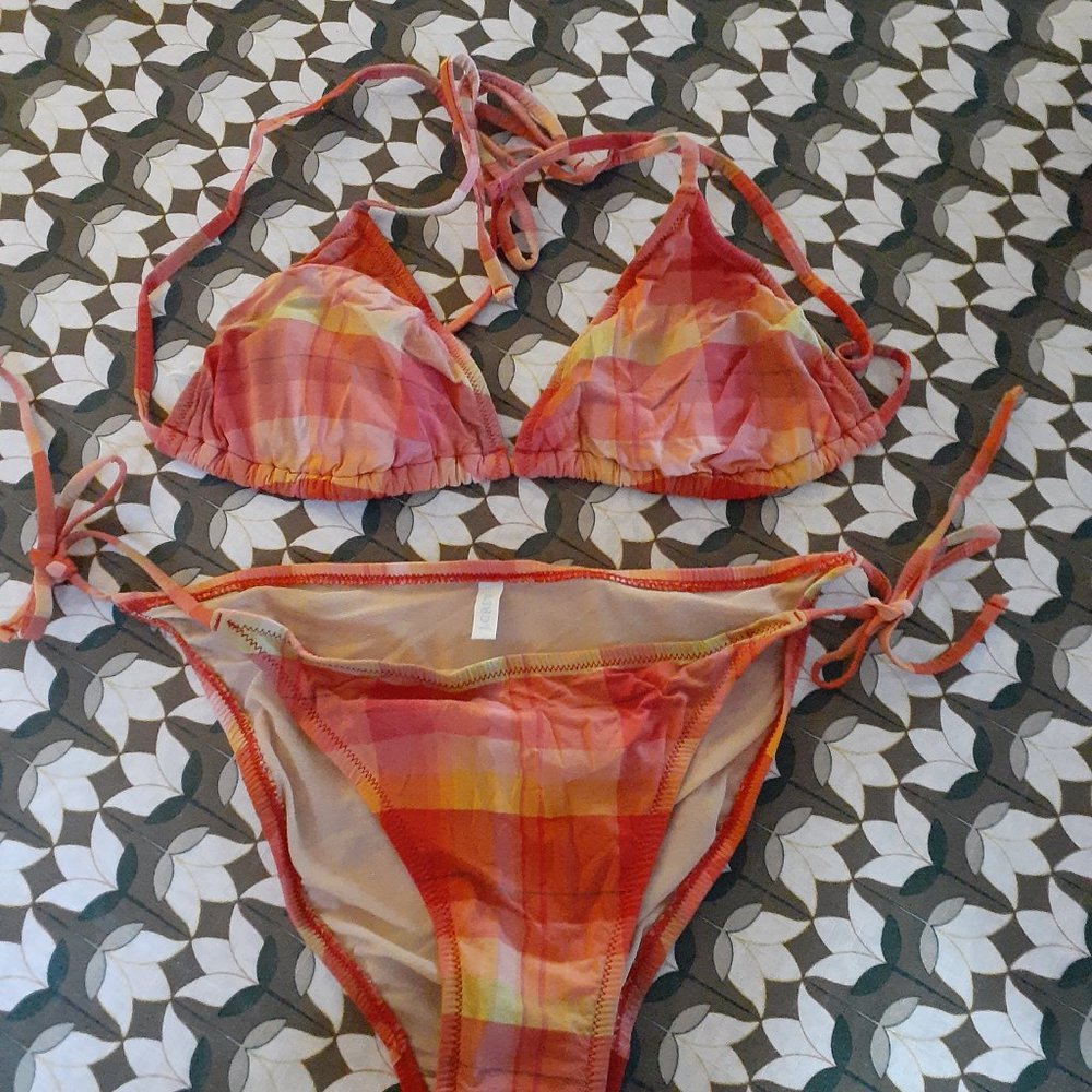 J CREW bikini in madras print